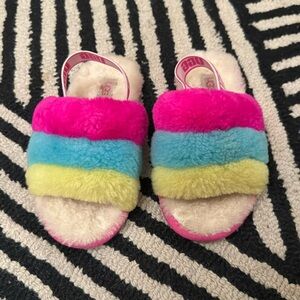 UGG Fluff Yeah Slide Rainbow Toddler Size 12